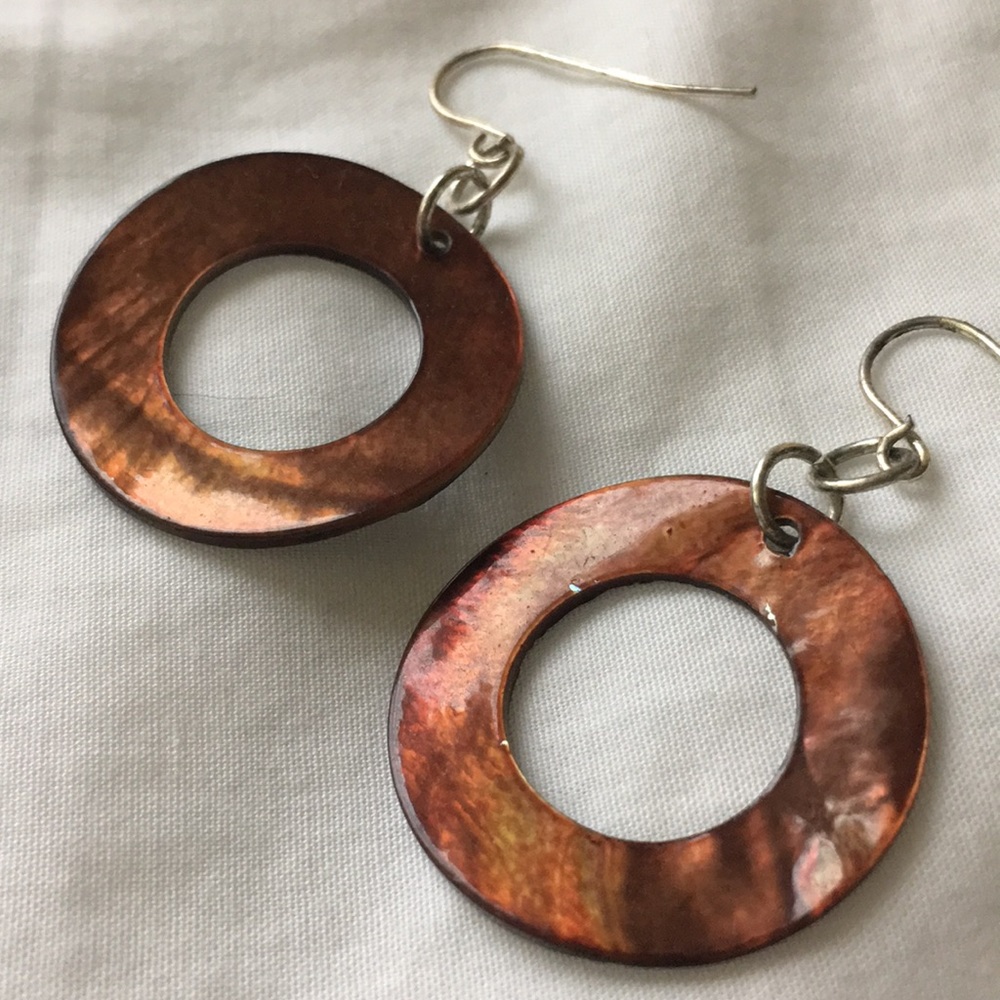 Bronze sea shell earrings